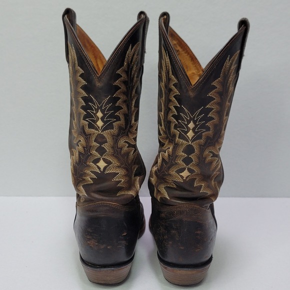 Vintage 90's Tony Lama Cowboy Boots Women's 5 Leather Western Snip Toe USA Made - Picture 3 of 14